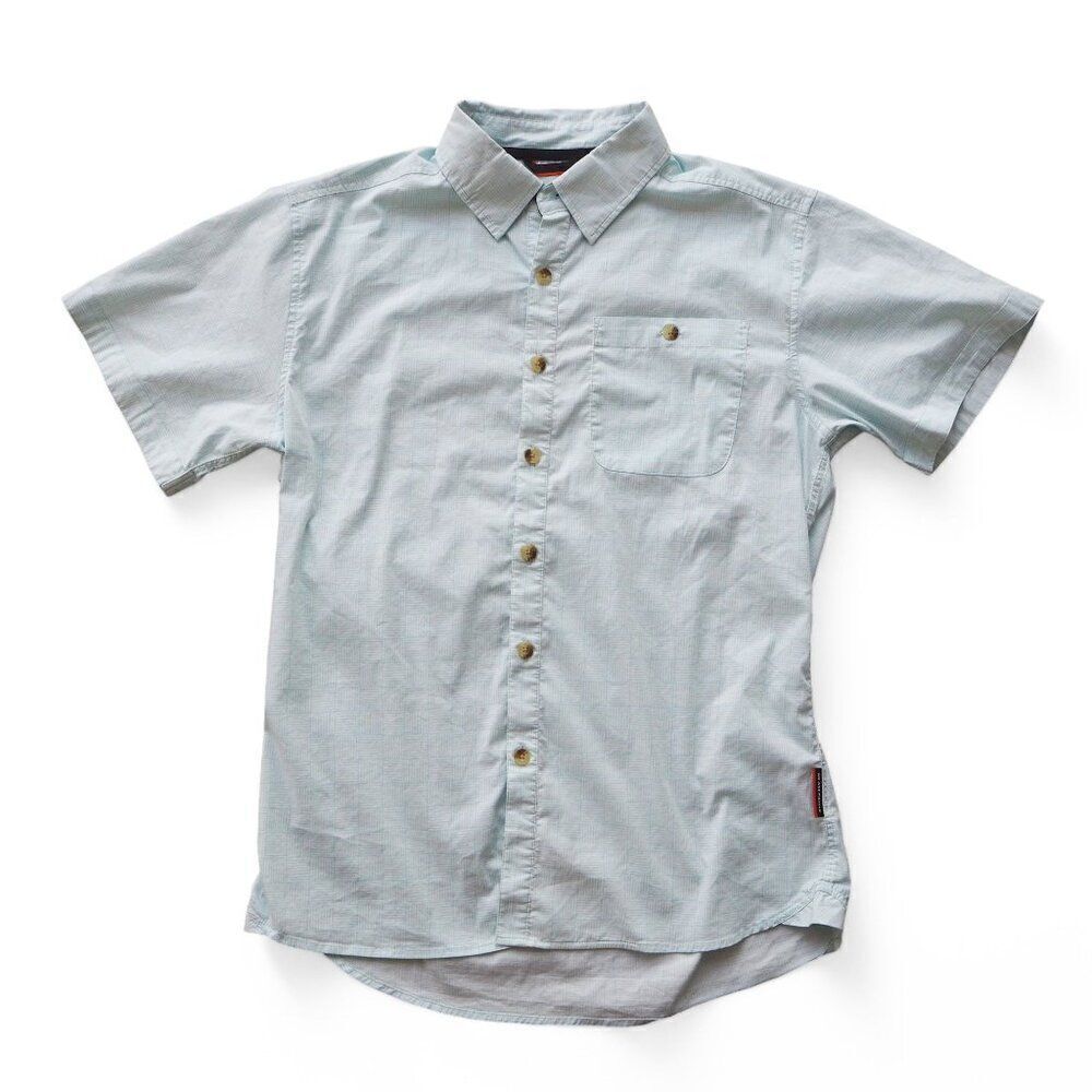 Grundens Platform Short Sleeve Outdoor Shirt White /‎ Light Mint Print Men's S